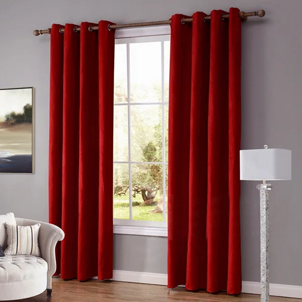 Толстые бархатные шторы материал плотные комнатные жалюзи оттенки и жалюзи шторы балалайка жалюзи гостиная шторы - Цвет: Big Red