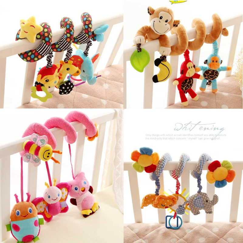 

Activity Spiral Stroller Infant Bee Toys Baby Musical Crib Multifunctional Animal Bee Pink Bed Hanging Rattles Mobile Toy Gift