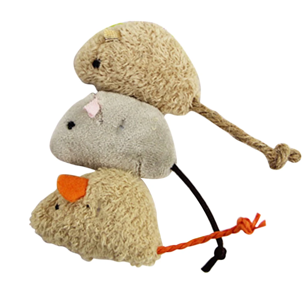 

3 Pcs Rat Non Toxic Little Mouse Chase Hide And Seek High Simulated Cat Toy Props Bite-Resistant Plush Mouselet