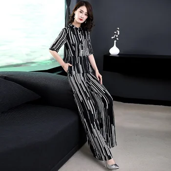 

Black And White Striped Jumpsuit 2019 Summer Ladies Business Womens Playsuit Button Ol Elegant Jumpsuits For Women 2019 DD2098