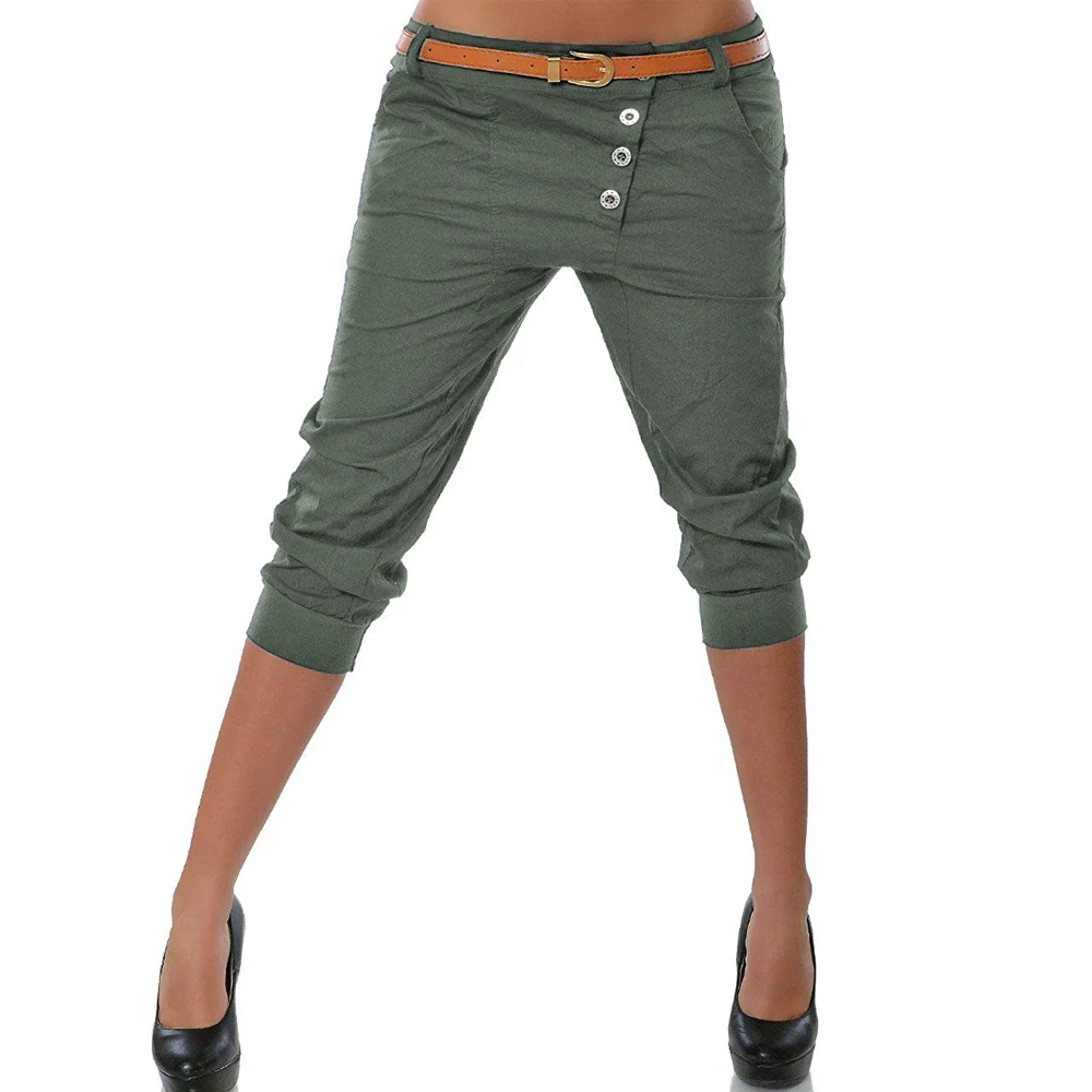 

NIBESSER 2019 Women Pencil Pant Fashion Solid Color Skinny Calf Length Pants Casual Stretch 3/4 Trousers Summer Female Capris