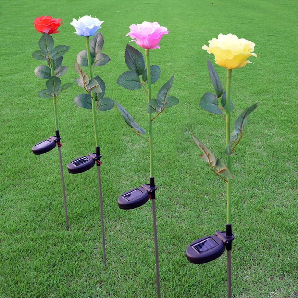 

1 Set 2V/60mA Solar Power Rose Flower Garden Stake Landscape Lamp Outdoor Yard LED Light