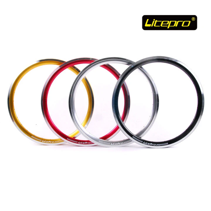 

Litepro 406 20 Inch V Brake Folding Bike Rim Black/Silver/Red/Gold 14H/16H Bicycle Parts