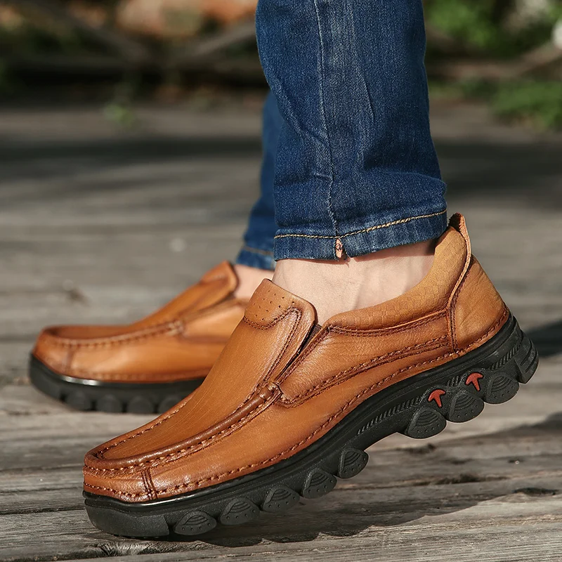 Brown Marrom Couro Homem Trabalho brown Sapatas Black 100 Confortáveis De dark Homens Masculinos Sapatos Para Genuíno Caminhada Preto Patente Flats Business Casual wZIqPg1g