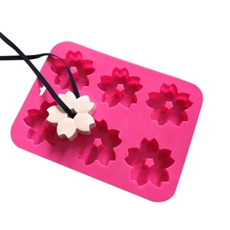 3D Вишневый цветок Снежинка силиконовая форма для пончиков DIY свеча Мыло плесень