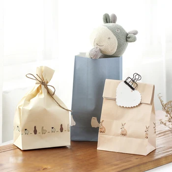 

9 sets paper bag cute animal design gift packaging birthday party candy holdingGift Wrap Storage bag