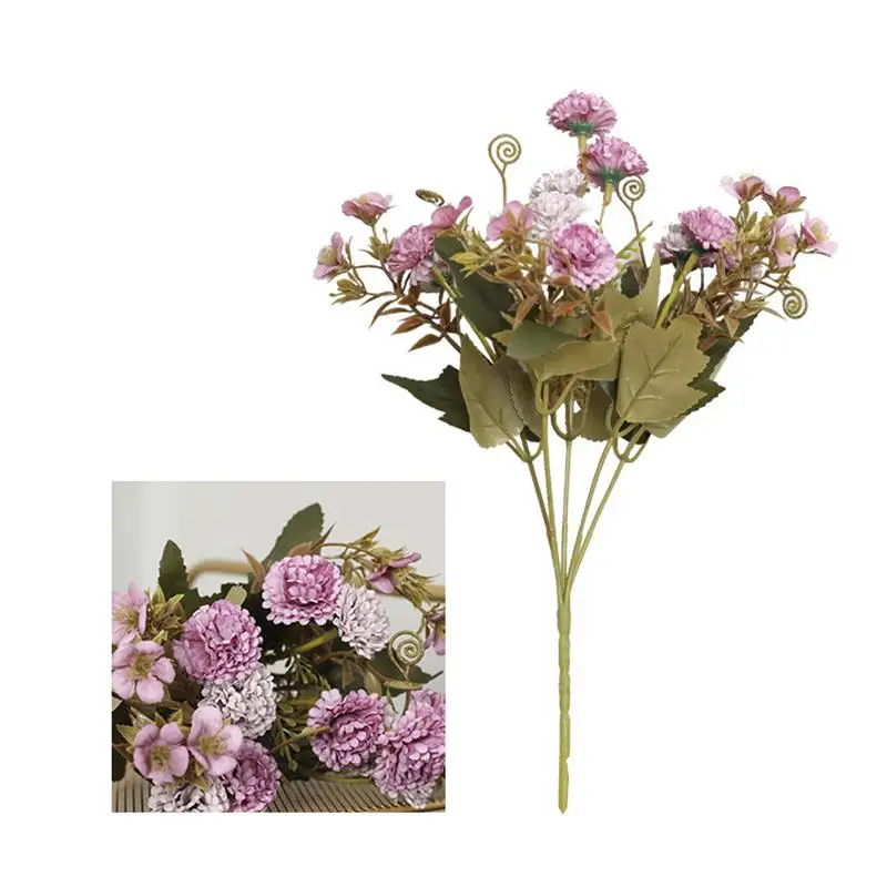 AUGKUN моделирование 11 букет гвоздик поддельные цветы шелк искусственный цветок для украшения стола матери день - Цвет: Purple
