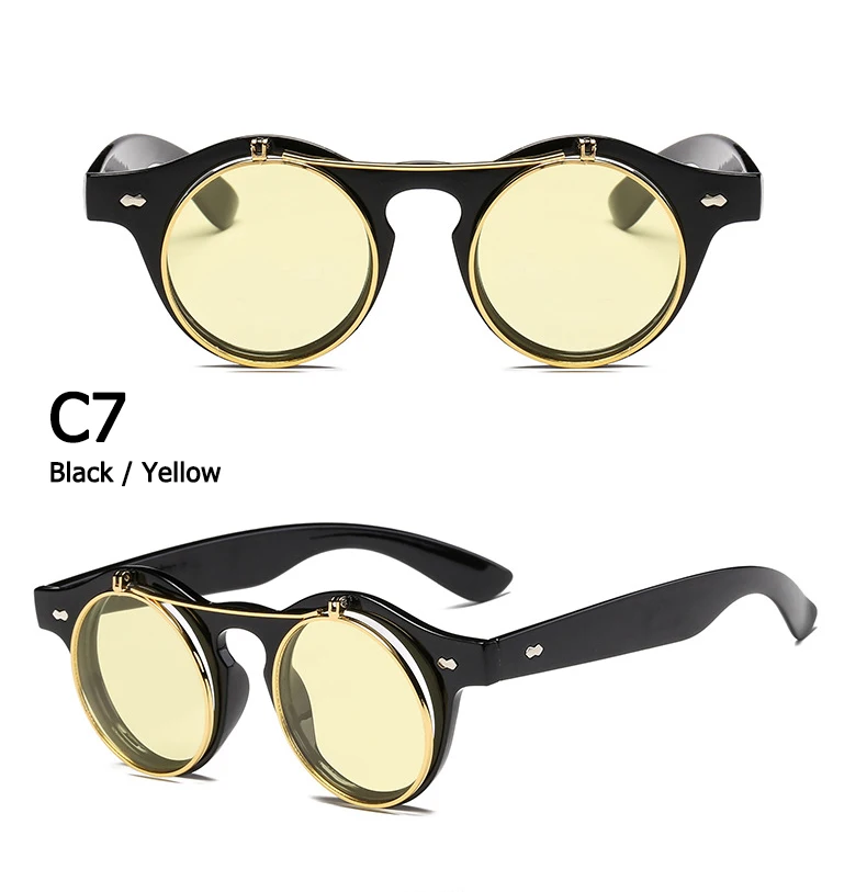 ZXWLYXGX модные ретро круглые стимпанк Солнцезащитные очки женские брендовые дизайнерские винтажные паровые панк солнцезащитные очки