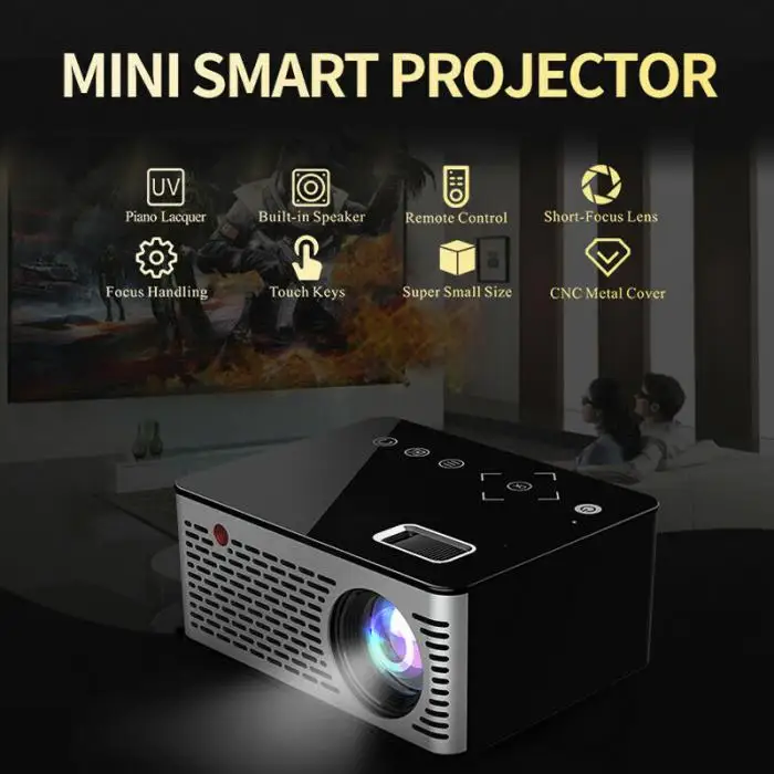 Домашний мини-проектор светодиодный HD 1080P проектор для домашнего кинотеатра DC128