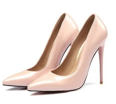 Ladies super high heel shoes sexy pointed toe pumps stiletto mujer high quality 12cm heels plus size 9 15 16 black red Ephemeral