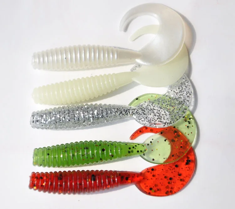 Cheap price 50pcs Size 5cm/1.2g grub soft baits worm rubber fishing