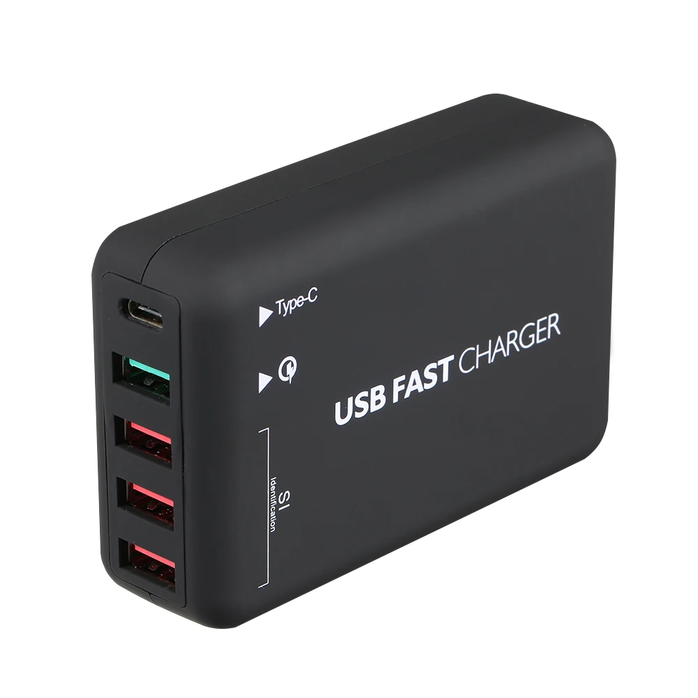 

USB 3.0 USB Hub USB Quick Charge 3.0 5-Port 6A USB Desktop Charger Adapter Hub Multi Port Wall Charger Dock Station with Type C