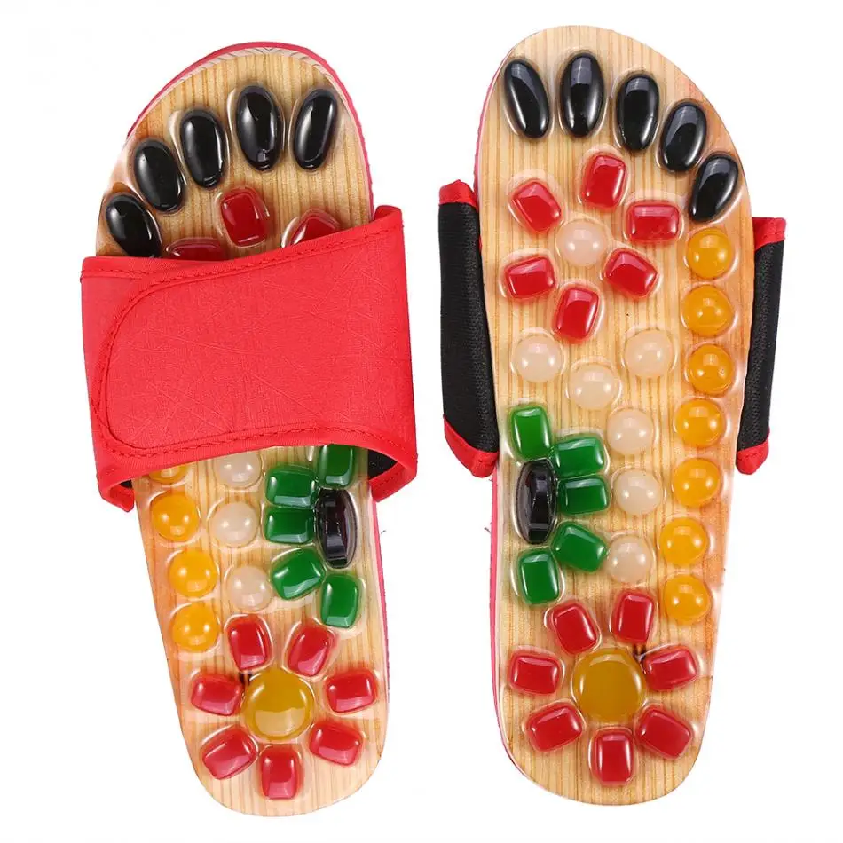 baratas Natural Pedra Seixo Chinelos Pé Massageador Reflexologia Ativando Sangue Cuidados Pé Ponto de Acupuntura Massagem Sapatos Para Mulheres Dos Homens