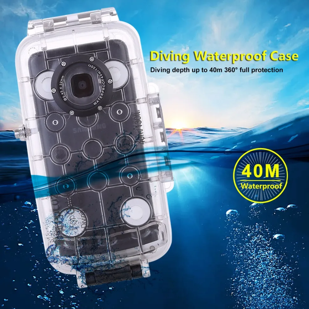 PULUZ для samsung Galaxy S9/S9+ чехол для дайвинга 40 м/130 футов Водонепроницаемый чехол для фото и видео подводного плавания чехол для подводного плавания