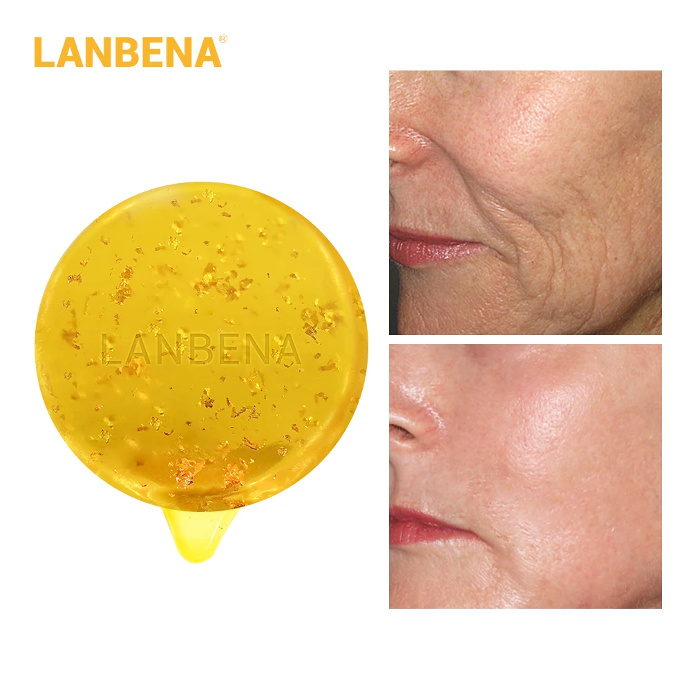 LANBENA 24K Gold Handmade Soap Hyaluronic Acid Face Cleaning Moisturizing Acne Treatment Repair Whitening Anti Aning 4