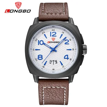 

LONGBO Watch Men Sports Watches Leather Calendar Men's Wristwatches Waterproof Relogio Masculino Fashion Gifts