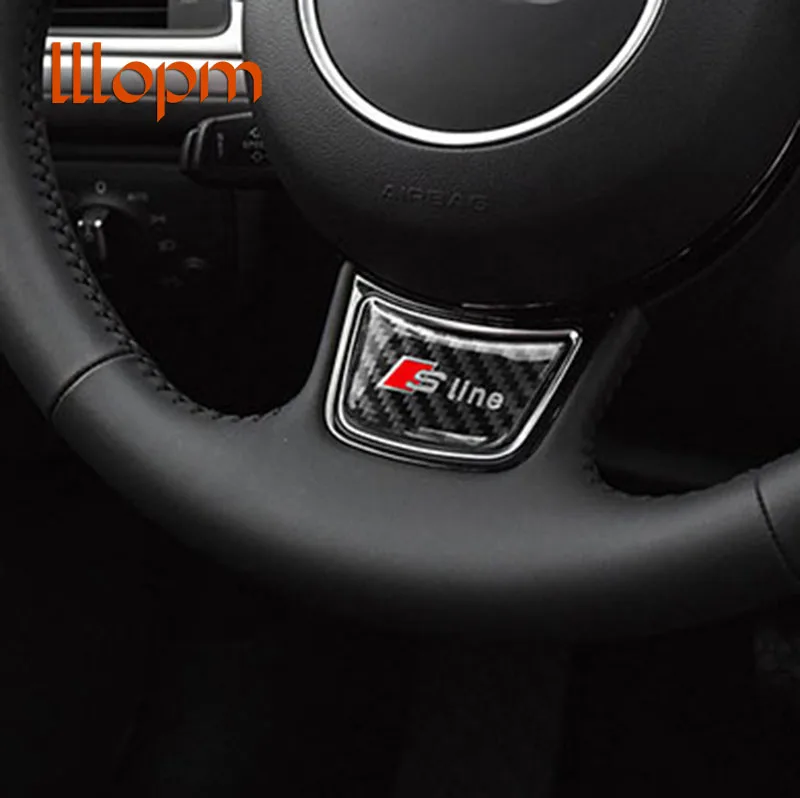 

HOT Sline S line Steering Wheel Sticker 3D Carbon Fiber Emblem 3D Car Stickers Car Styling For Audi A4 A5 A6 A7 A8 S4 S5 S6 S8