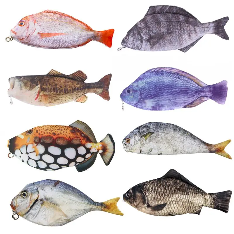 

Unisex Cute Fish 3D Realistic Shape Zipper Coin Purse Pencil Case Students Women Girls Boys Funny Purse Wallet Pouch Pencil Bag