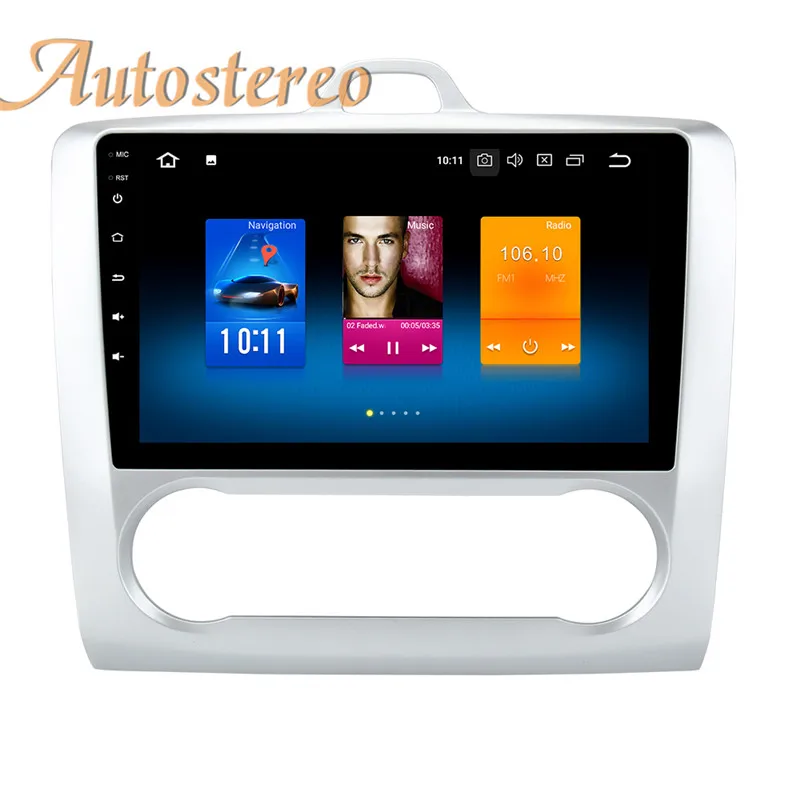 Autostereo Android9 4+ 32 Автомобильный gps навигатор стерео Мультимедиа для Ford Focus 2004-2011 без DVD плеера головное устройство PAD магнитофон