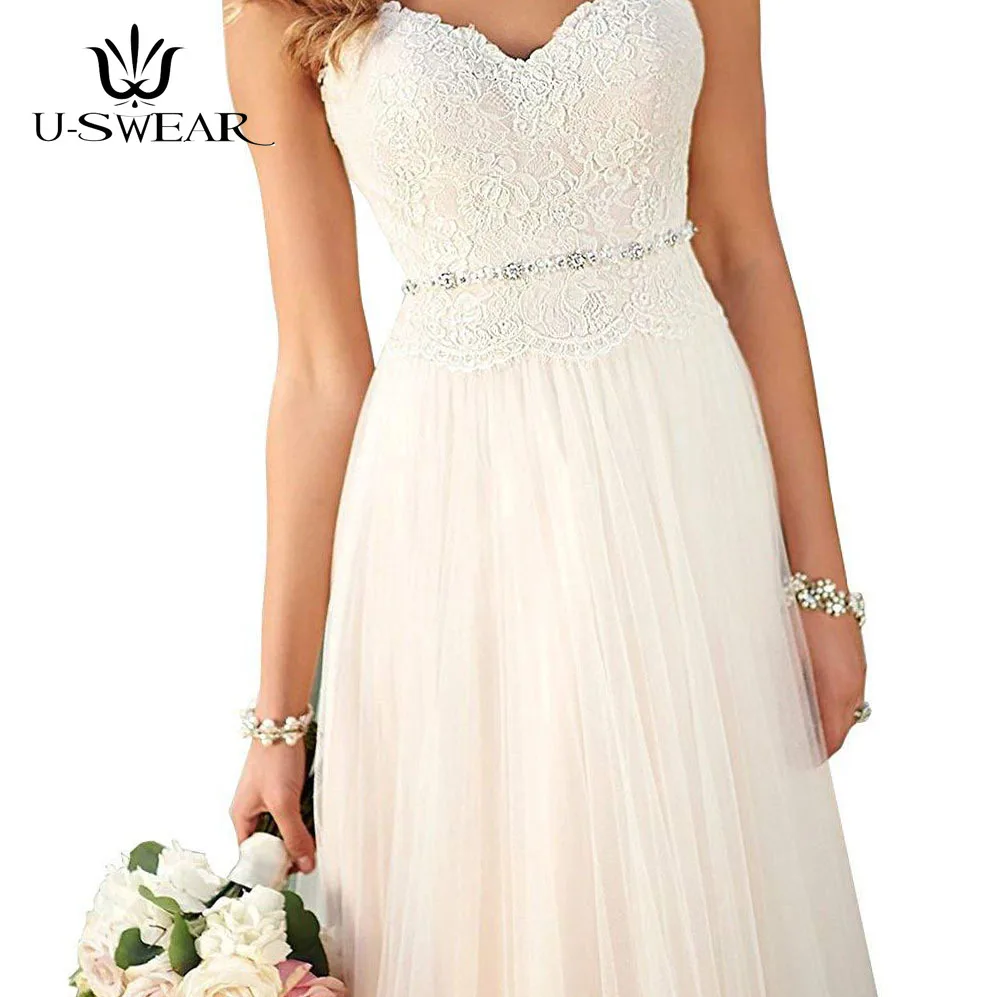 

U-SWEAR Sexy Strapless Sleeveless Lace Floor-Length Slim White Evening Dresses Party Formal Gowns Vestidos Robe Ceremonie Femme