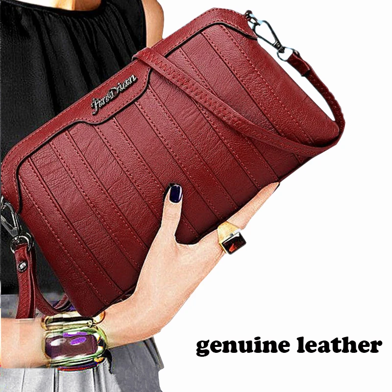 

Genuine Leather Crossbody Bags For Women New Hand Clutches 2017 Fashion Women Shoulder Messenger Bags