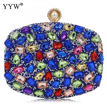 

Womens Bags Wallet Clutch Evening Bag Crystal Beaded Clutch Evening Chain Crossbody Bags 2019 Fashion Party Rhinestone Handbag
