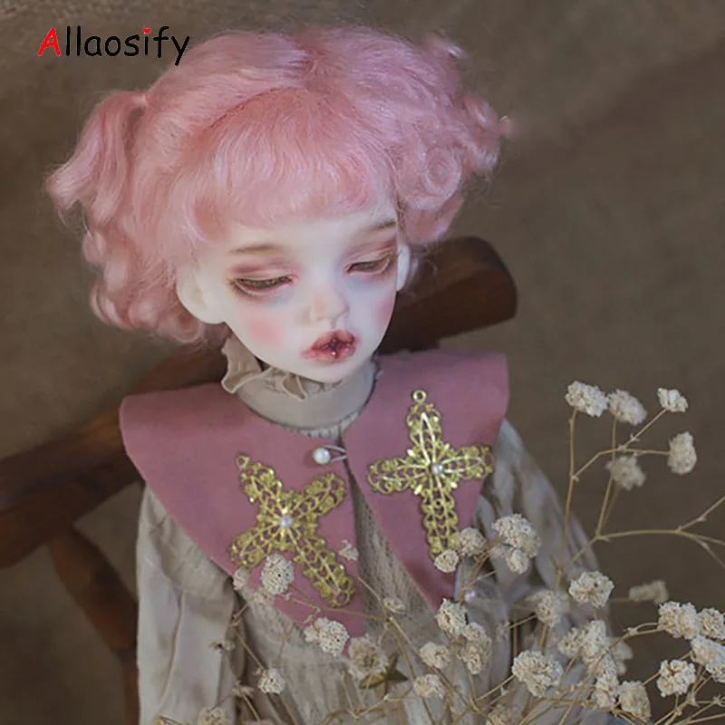 

Allaosify 2018 New Arrival 1/3 1/4 1/6 1/8 BJD Wig Super Doll Wig Fashion Beautiful Style Short Curly Mohair For BJD Doll Hair