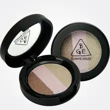 Лидер продаж(12 шт./лот) 3-цветный тени для век илистый тонкой влажный блеск высокая посадка трехмерной Фирменное пять опционально