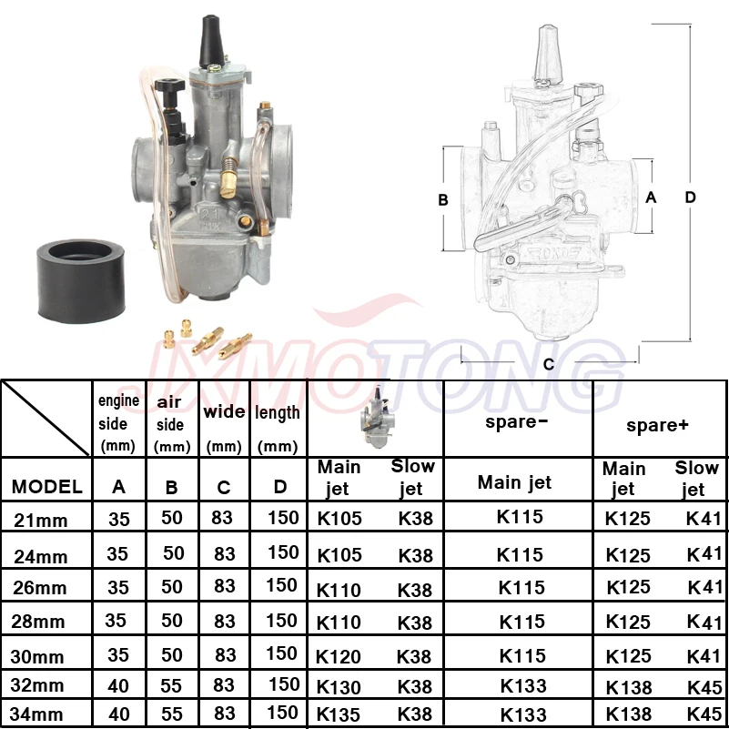 Universal Motorcycle 4T Carb for OKO Carburetor pwk 21 24 26 28 30 32 34 mm With Power Jet Fit Race Scooter ATV UTV