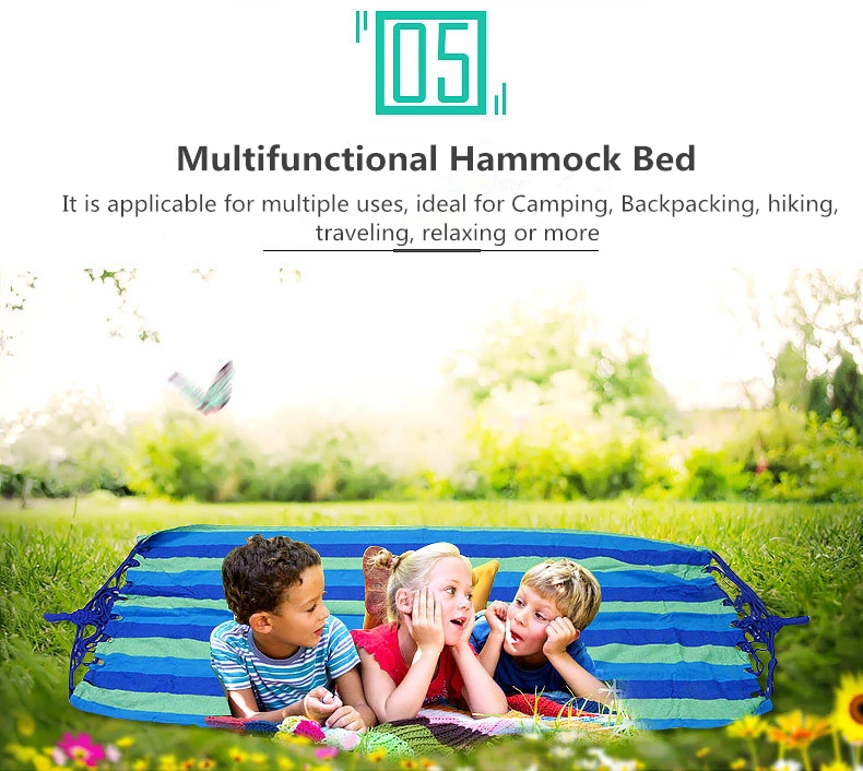 Trackman TM6413 Portable Camping Hammock Travel Mat Outdoor Cotton Polyester Swing Bed Sleeping Bag
