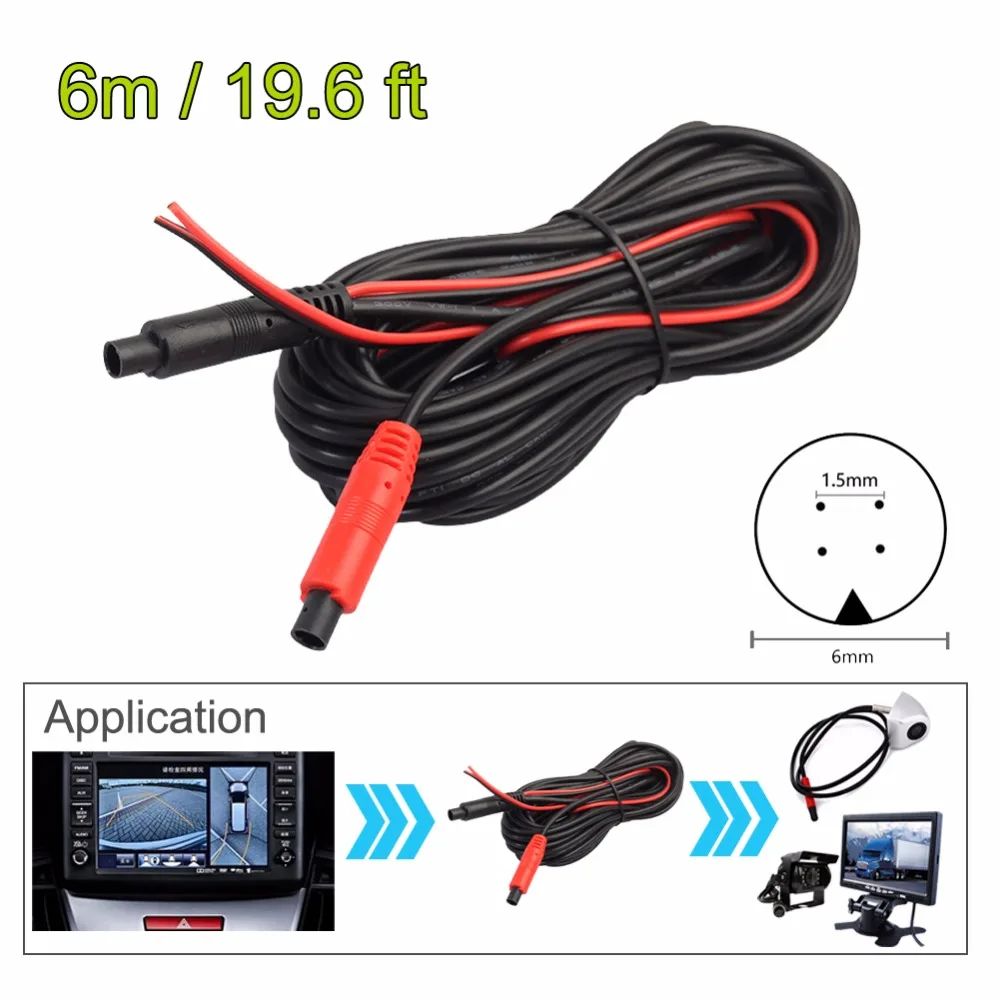 Buy 6M 4Pin Car Reverse Rear View Parking Camera Video
