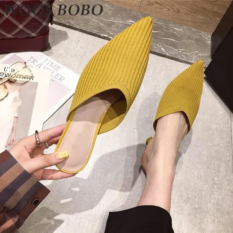 

BOBO Pointed Toe Fashion Womens High Heels Sandals Sexy Female Party Shoes knit High quality fabric Sandalias Mujer 2019 3-5cm