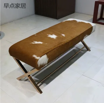 

118cm Long Bed End Bench / Steel with Golden Finish