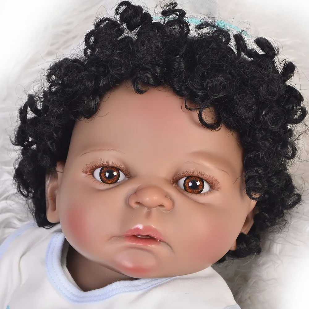 55 см новые куклы Reborn boy реалистичные детские игрушки из черной кожи силиконовые