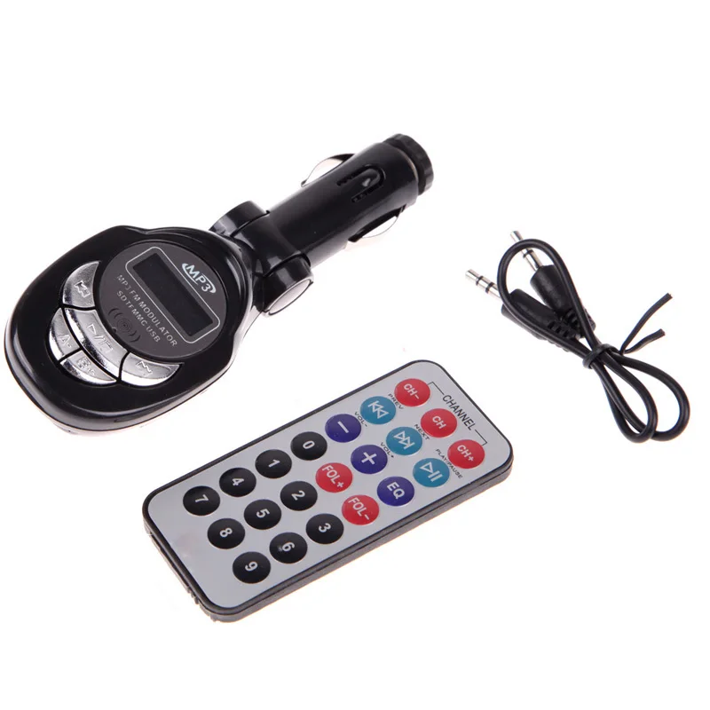 

New Promotion Car Kit MP3 Player Wireless Multifuntional Car FM Transmitter with Remote Control TF SD MMC USB