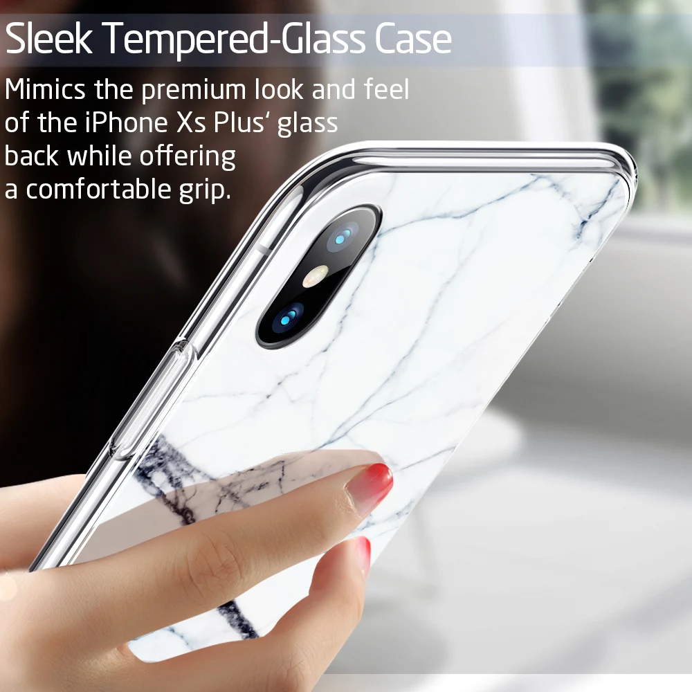 ESR мраморная окрашенная задняя крышка из закаленного стекла для iphone XS XR XS MaxFull covering Ice Crystal, чехлы из закаленного стекла