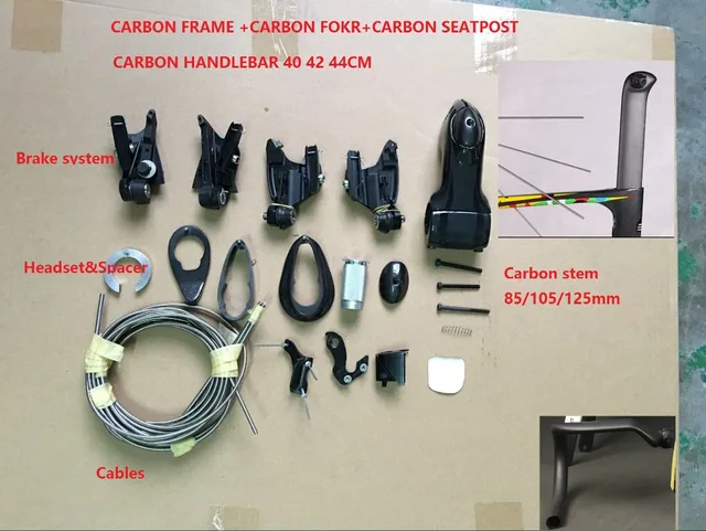 Cheap 2017 carbon road bicycle frame fork seatpost brake handlebar save five minutes bike bicicleta think off quick step sagan