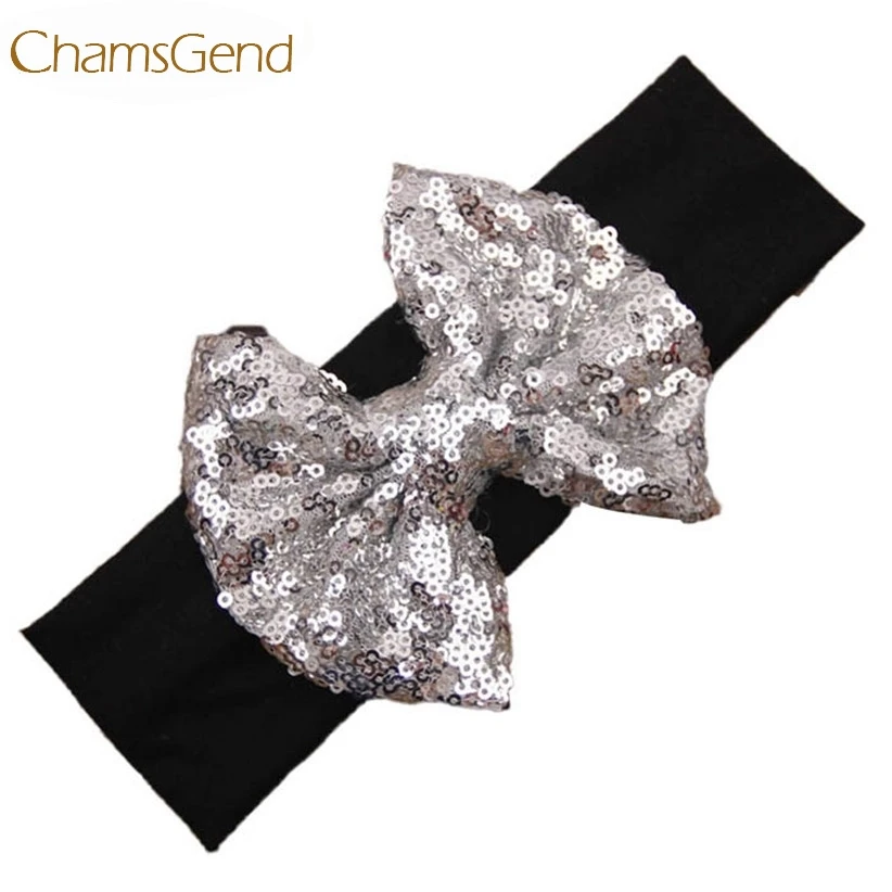 

Newly Design Baby Girl Bling Bling Shining Headbands Elastic Hair Bands Kids Children Sequins Bow Hair Accessories Aug4