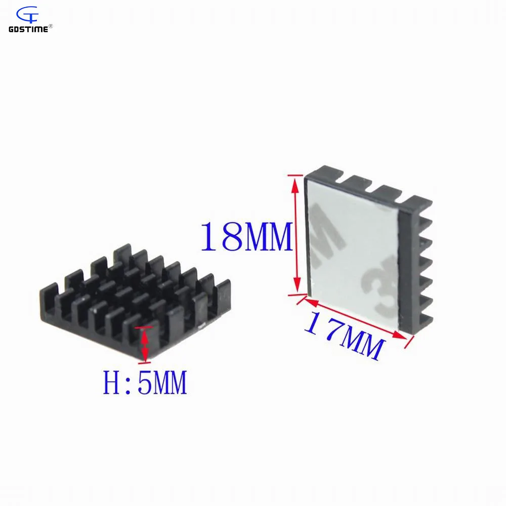

Алюминиевый радиатор Gdstime для ЦП, 12 шт., 18x17x5 мм, ИС, VGA, ОЗУ, радиатор памяти, охлаждающий кулер с лентой 3M