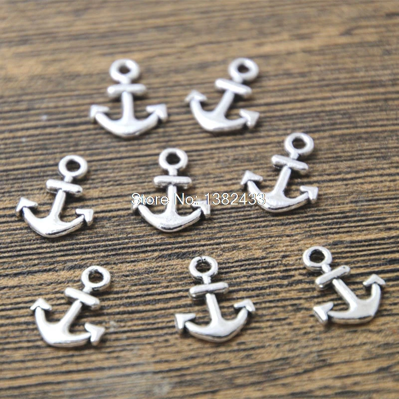 

60pcs-- mini anchor Charms silver tone anchor Charm Pendants 10x13mm