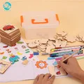 Logwood Детские деревянные игрушки DIY игрушка мультфильм фрукты животное нанизывание резьбы деревянные бусины игрушка Monterssori развивающие для