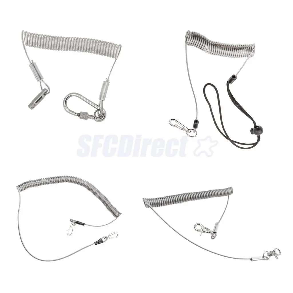 1.2/2/3/3.5m Fishing Coiled Lanyards Tether Pliers Lip Grips Tackle Boating Kayak Camping Security Rope | Спорт и развлечения