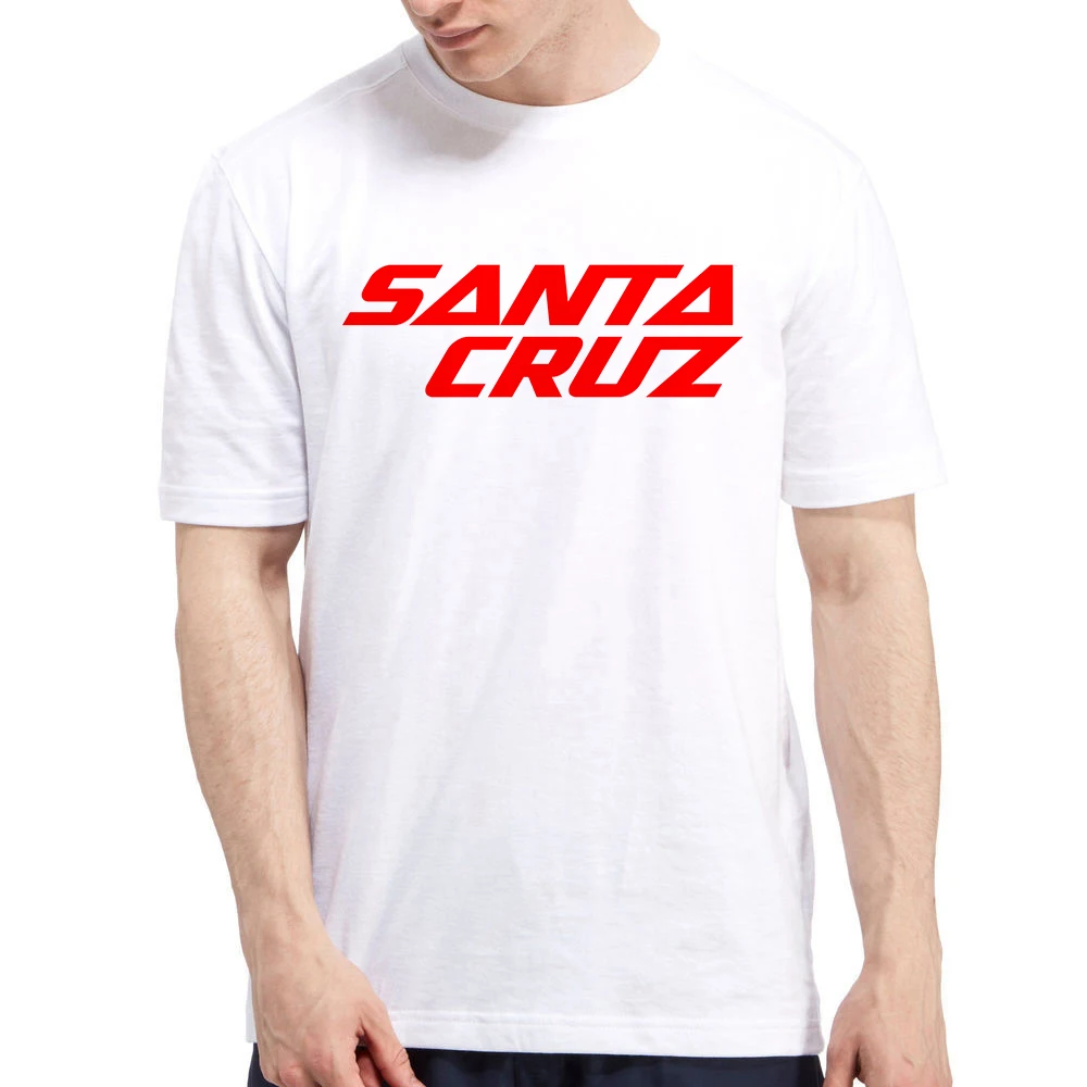 Image Letter Santa Cruz Print Men s T Shirt Skateboard Bicycles Santa Cruz logo t shirt male short sleeve tops High Quality Camiseta