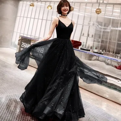 evening wear for women 2020 New Sexy Backless Evening Dresses V NeckTulle Sleeveless Robe De Soiree Women Party Gowns Prom Dresses formal dresses & gowns Evening Dresses