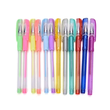 

New 12PCS/Set Color gel pens Glitter Metallic pens Good gift For Coloring Kids Sketching Painting Drawing Korean Stationery