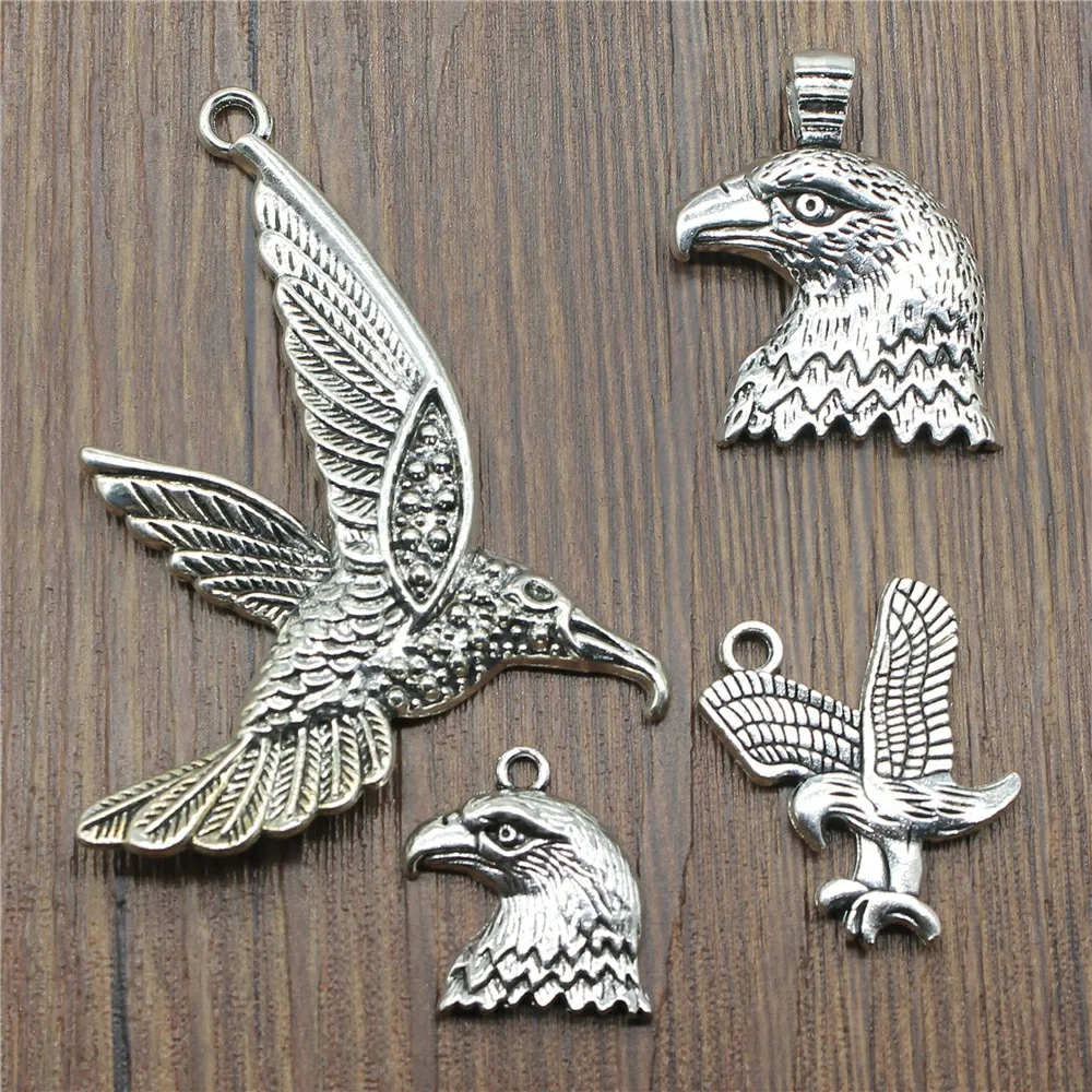 5pcs/lot Charms Eagle Antique Silver Color Flying Eagle Charms For Jewelry Making Charms Eagle