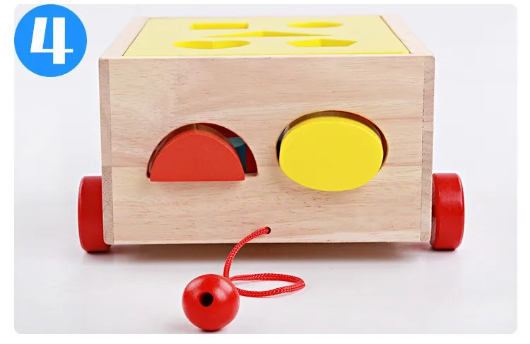 Blocos de Construção de Brinquedos de Madeira Forma de Caixa de Inteligência Blocos de Construção Quinze Buraco Trator Porosos Cognitivas Cor Correspondente 12 High Quality Brinquedos e hobbies