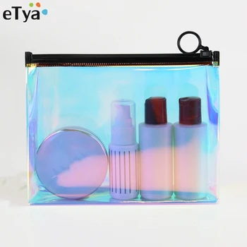 

eTya New Laser Colorful Women Travel Cosmetic Bag Transparent Waterproof Zipper Make Up Bag Case Hot Sale