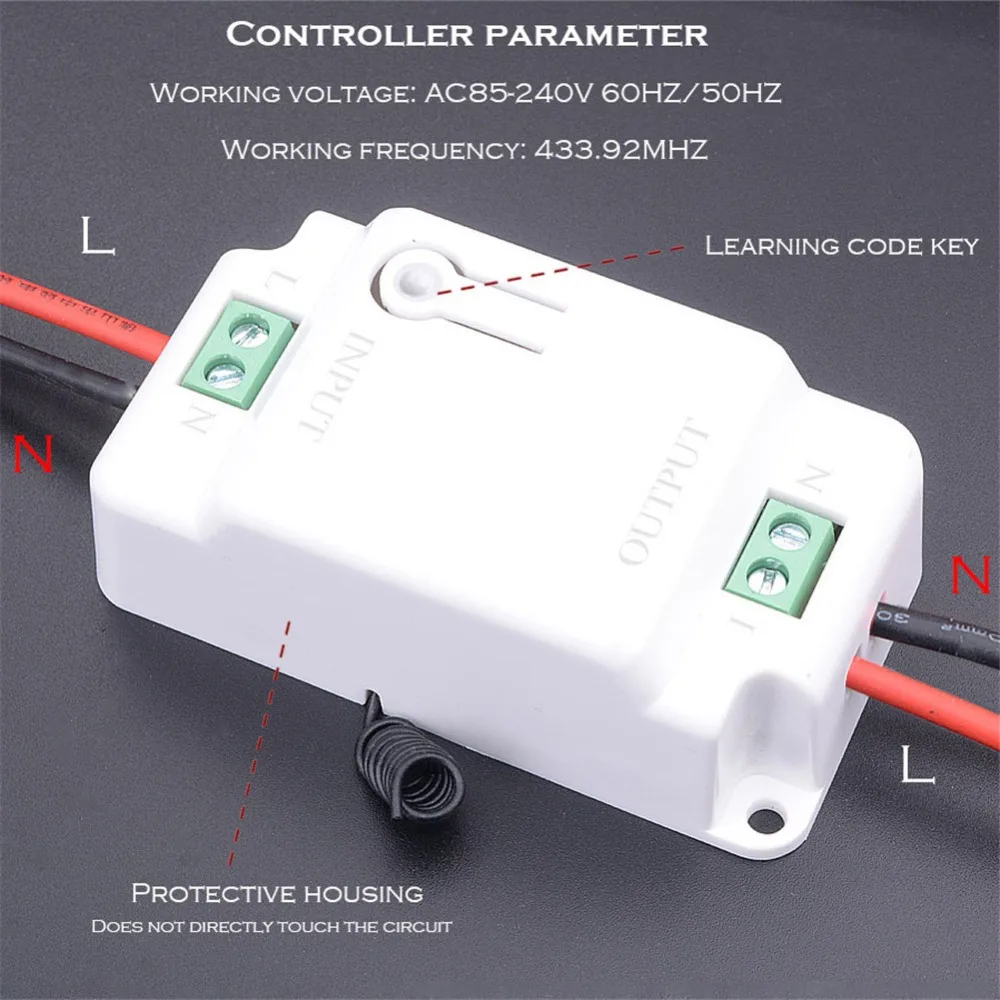 SKU 433Mhz Wireless RF Remote Control Switch AC 110V 220V Receiver Wall Panel Transmitter Hall Bedroom Ceiling Lights Wall Lamps 2 gang 2 Controller white 2