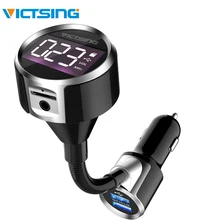 VicTsing V4.2 Bluetooth fm-передатчик для автомобиля беспроводной автомобильный стерео радио с двойным USB Aux выходом TF карта u-диск ручной работы 3,5 мм